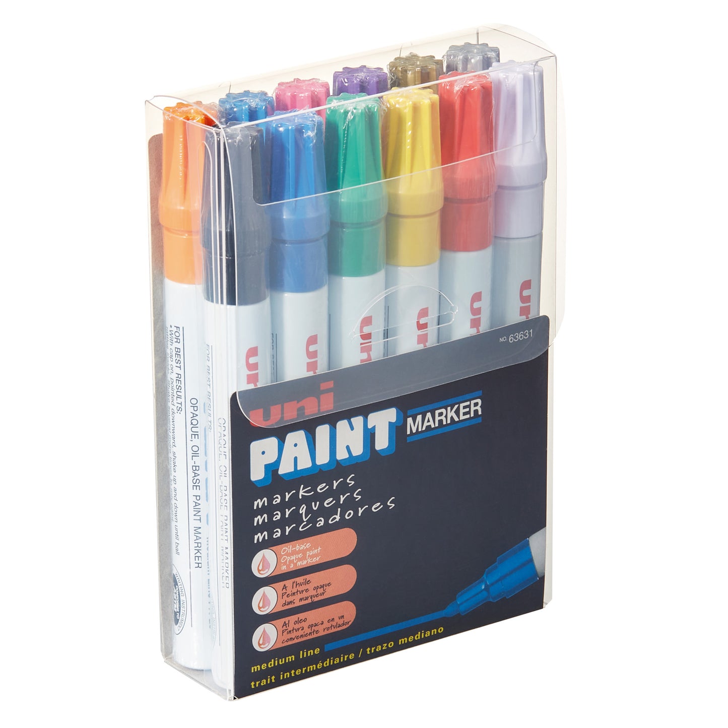 uni® Paint PX-20 Oil-Based Paint Markers, Medium Line (1.8-2.2mm), Assorted Colors, 12 Pack