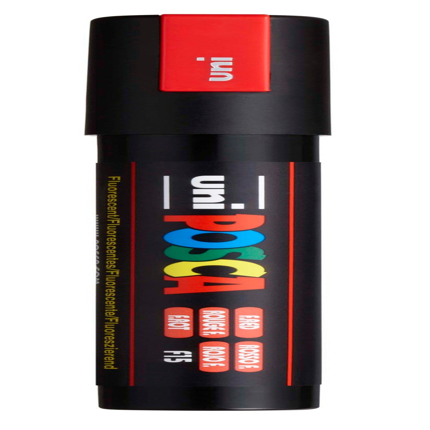 uni® POSCA PC-5M Water-Based Paint Markers, Reversible Medium Tip (1.8-2.5mm), Fluorescent Red