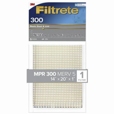 Filtrete™ Basic Dust & Lint Air Filter, 300 MPR, 305-4, 14 in x 20 in x 1 in (35.5 cm x 50.8 cm x 2.5 cm)
