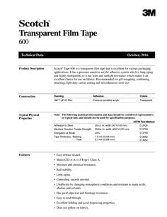 Scotch® Light Duty Packaging Tape 600, Clear, High Clarity, 1/2 in x 72 yd, 3 in Core, 72 Roll/Case