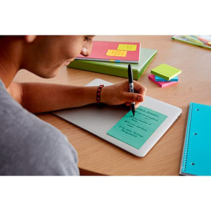 Post-it® Super Sticky Notes 660-5SSMIA, Supernova Neons, 4 in x 6 in (101 mm x 152 mm), 100% PEFC, SGSCH-PEFC-COC-110078