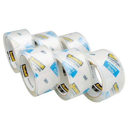 Scotch® Heavy Duty Shipping Packaging Tape 3850-LR6-6CC, 1.88 in x 54.6 yd (48 mm x 50 m), 6 Roll/Pack