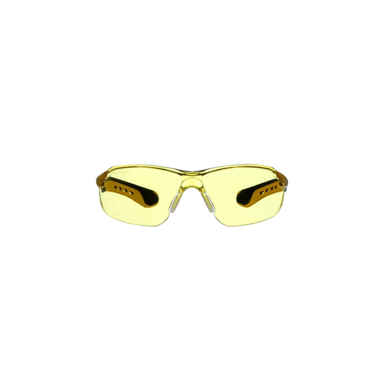 3M™ Flat Temple Eyewear Anti-Scratch, 47013H1-DC, Black/Yellow, Amber Lens, 6/case
