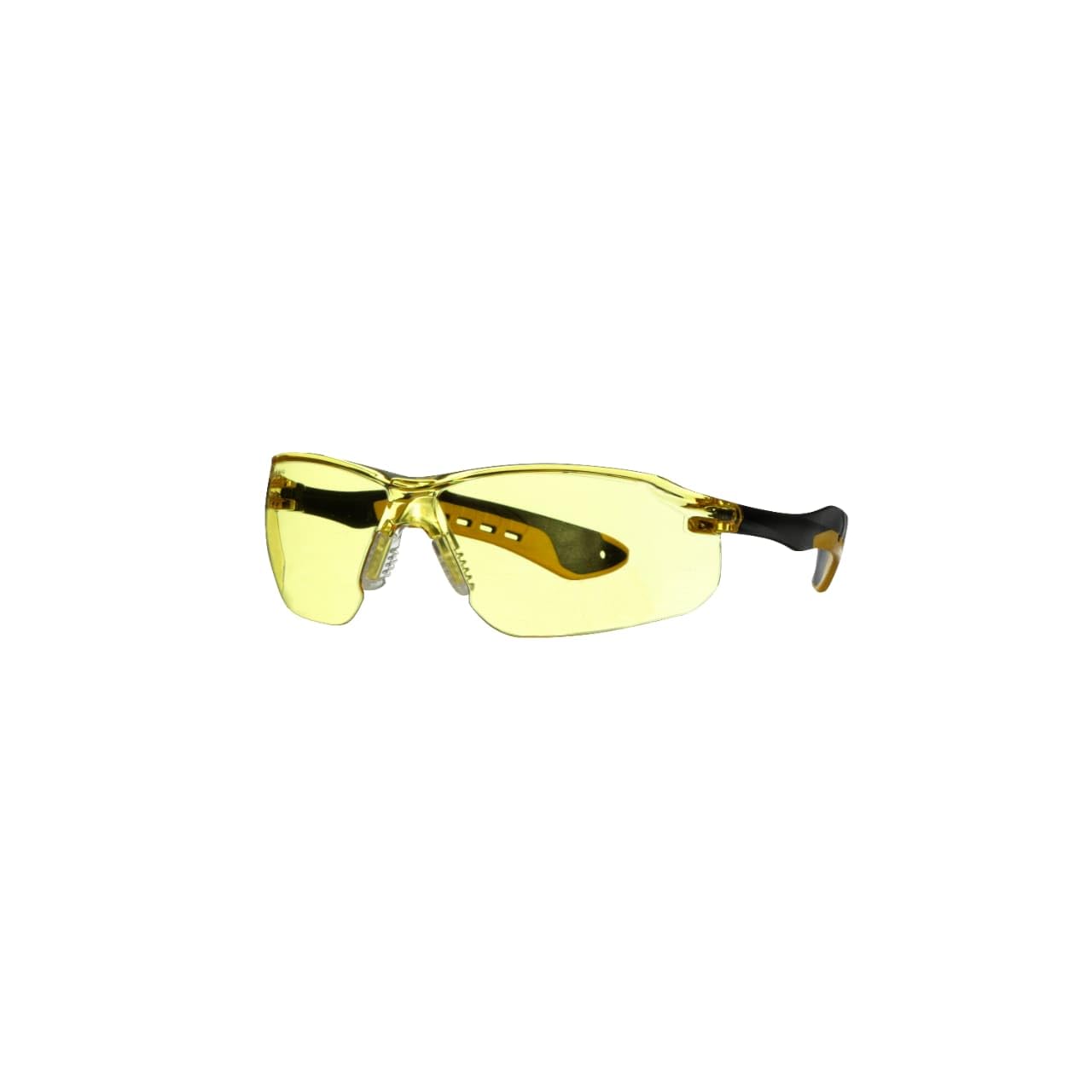 3M™ Flat Temple Eyewear Anti-Scratch, 47013H1-DC, Black/Yellow, Amber Lens, 6/case