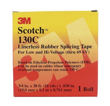 Scotch® 130C Linerless Rubber Splicing Tape 41717-DT-10, 0.75 in x 30 ft, 10/cs