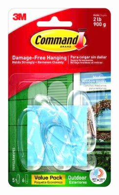 Command™ Outdoor Clear Medium Window Hooks 17091CLRAWVPES, Value Pack,