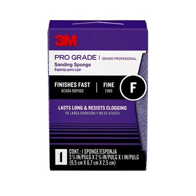 3M™ Pro Grade Precision™ Faster Sanding Block Sponge, 24001TRIP-F-B, 2 5/8 in x 3.75 in x 1 in, Fine, 12/cs