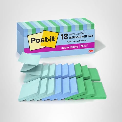 Post-it® Super Sticky Pop-up Notes R330-18SST-CP, Oasis, 100% PEFC, SGSCH-PEFC-COC-110078