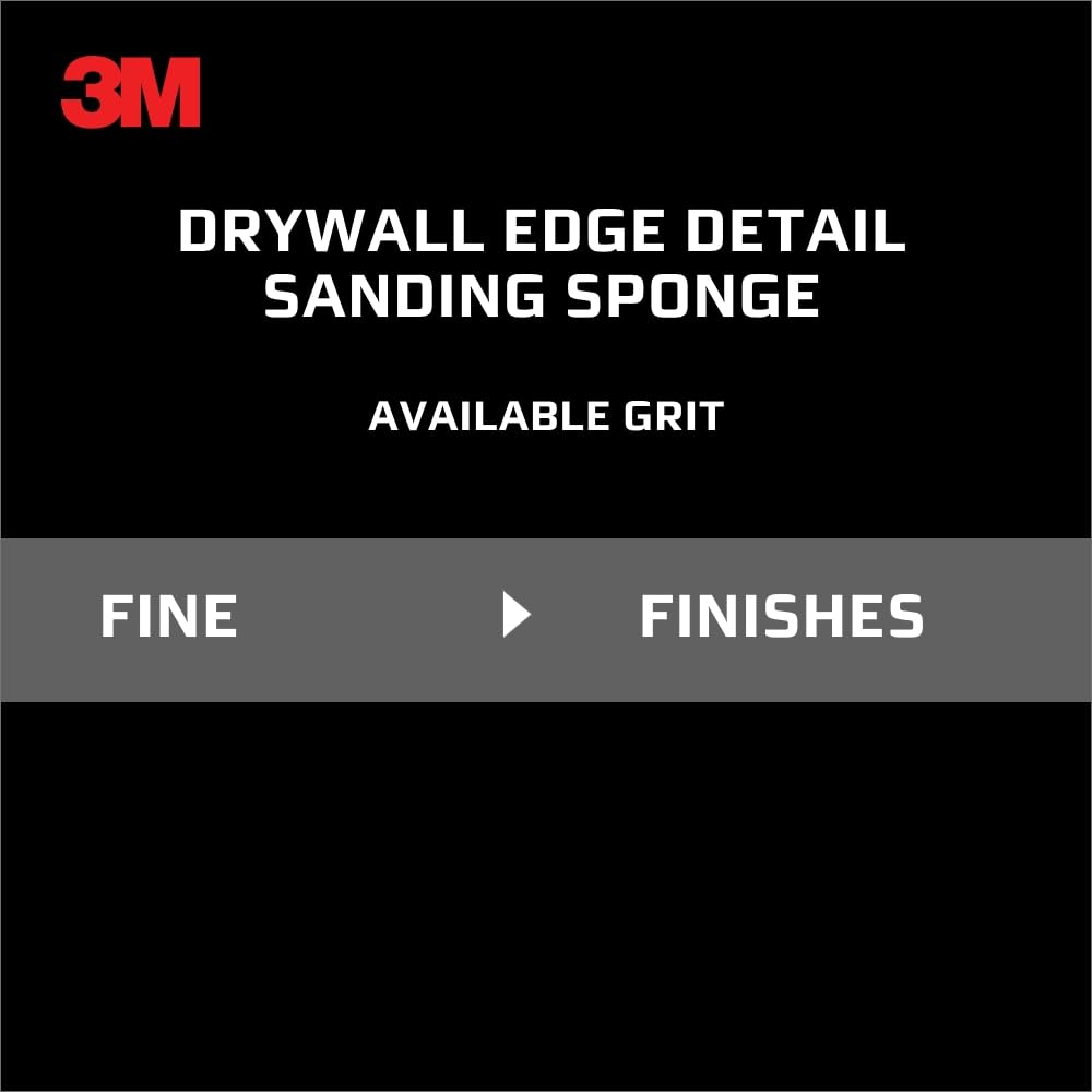 3M™ Drywall Sanding Sponge CP-042, Single Angle, 2 7/8 in x 4 7/8 in x 1 in, Fine, 1/pk, 24 ea/cs