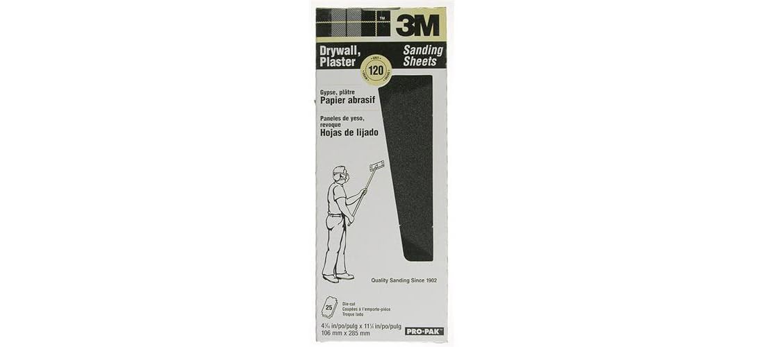 3M™ Drywall Sanding Sheet 53044, 120 Grit, 4 3/16 in x 11 1/4 in, 100 shts/pk, 10 pks/cs