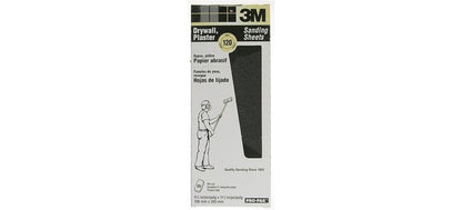 3M™ Drywall Sanding Sheet 53044, 120 Grit, 4 3/16 in x 11 1/4 in, 100 shts/pk, 10 pks/cs