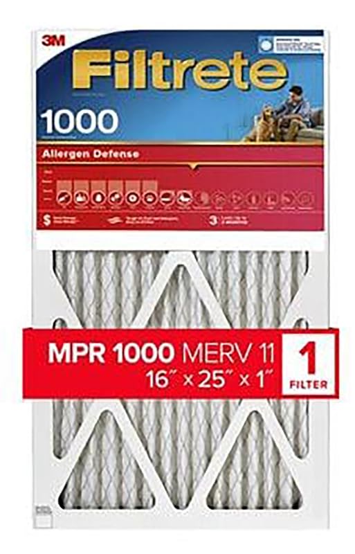 Filtrete™ Allergen Defense Air Filter, 1000 MPR, 9801-4, 16 in x 25 in x 1 in (40,6 cm x 63,5 cm x 2,5 cm)