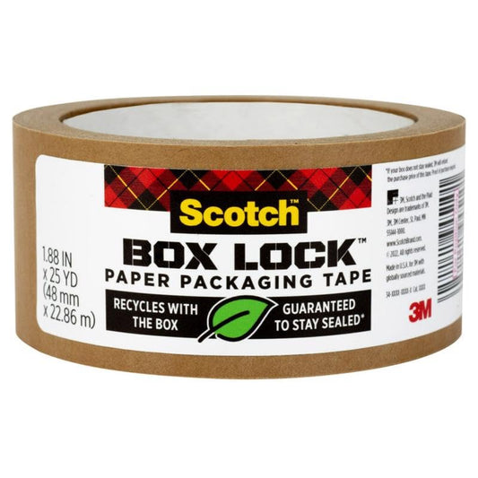 Scotch® Box Lock™ Paper Packaging Tape 7850-23-EF-8GC, 1.88 in x 25 yd (48 mm x 22.8 m)
