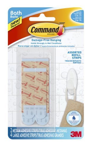 Command™ Water-Resistant Refill Strips-Assorted BATH22-ES