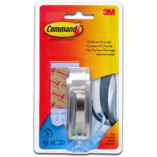 Command™ Modern Reflections Medium Hook with Water-Resistant Strips MR02-SN-BES
