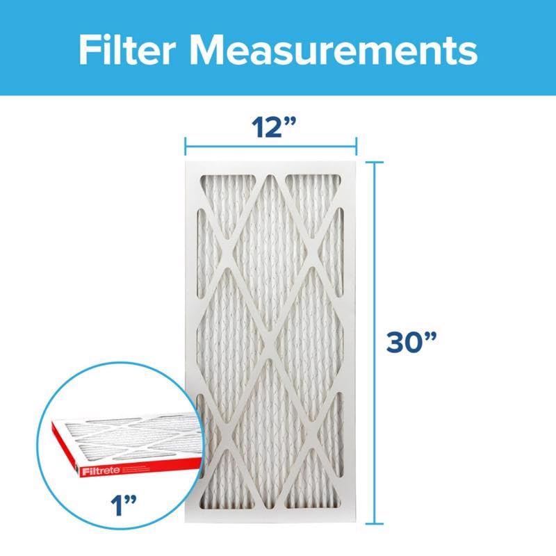 Filtrete™ Electrostatic Air Filter, 1000 MPR, 9842-4, 12 in x 30 in x 1 in (30.4 cm x 76.2 cm x 2.5 cm)