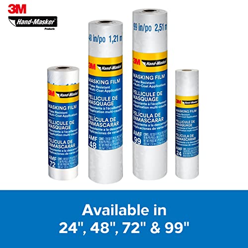 3M™ Hand-Masker™ Advanced Masking Film, AMF99-8C, 99 in x 90 ft x .35 mil (2.51 m x 27.4 m x .00889 mm)