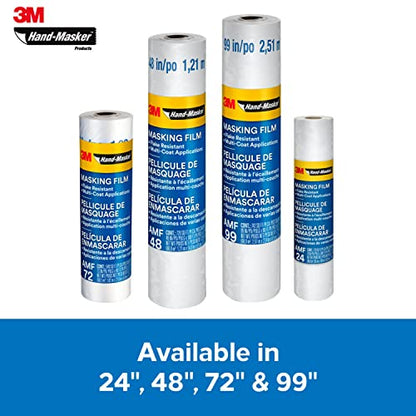 3M™ Hand-Masker™ Advanced Masking Film, AMF99-8C, 99 in x 90 ft x .35 mil (2.51 m x 27.4 m x .00889 mm)