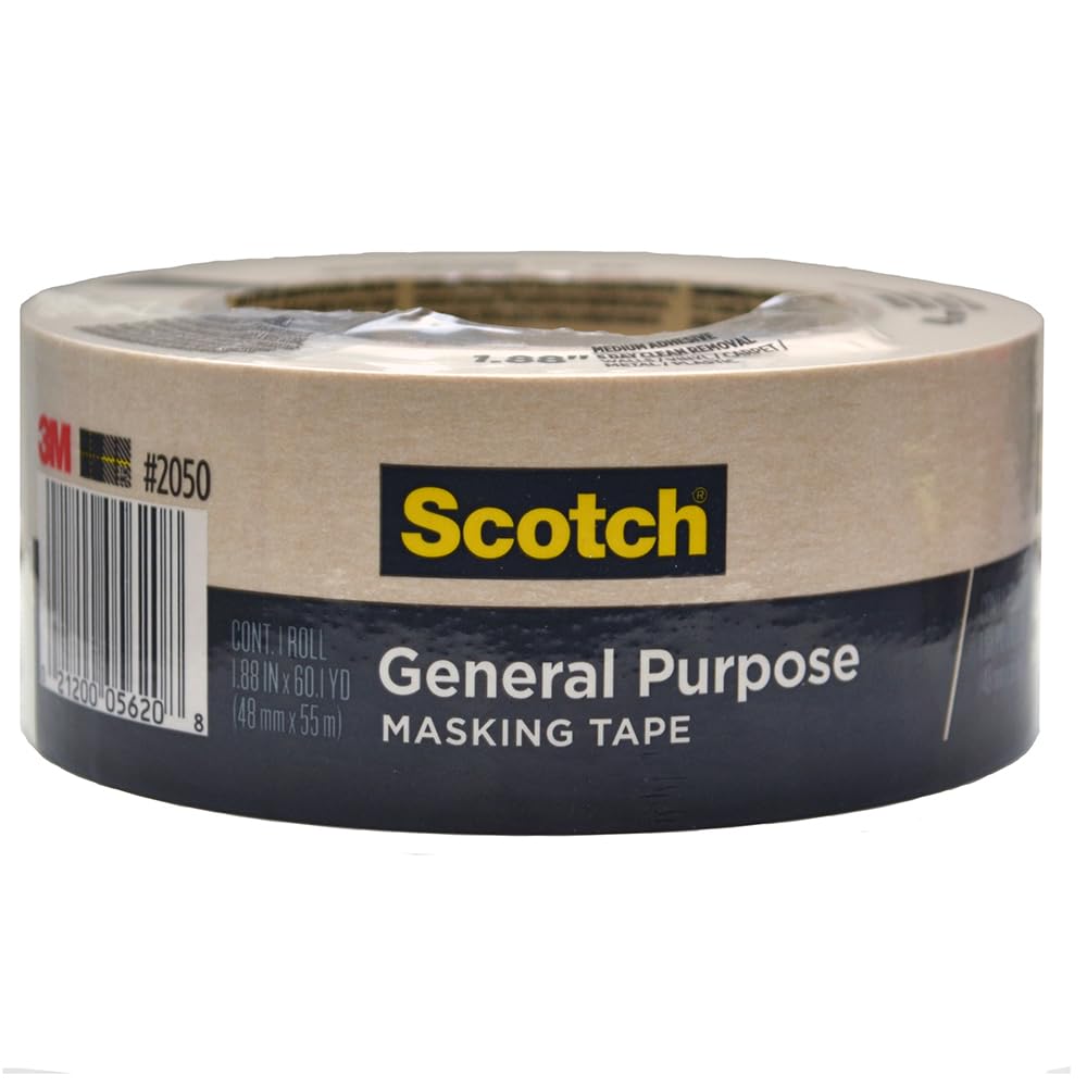 Scotch® General Purpose Masking Tape 2050-48MP, 1.88 in x 60.1 yd (48mm x 55m)
