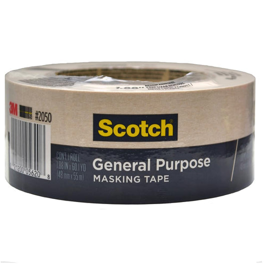 Scotch® General Purpose Masking Tape 2050-48MP, 1.88 in x 60.1 yd (48mm x 55m)