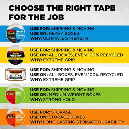 Scotch® Heavy Duty Shipping Packaging Tape 3850-LR6-6CC, 1.88 in x 54.6 yd (48 mm x 50 m), 6 Roll/Pack