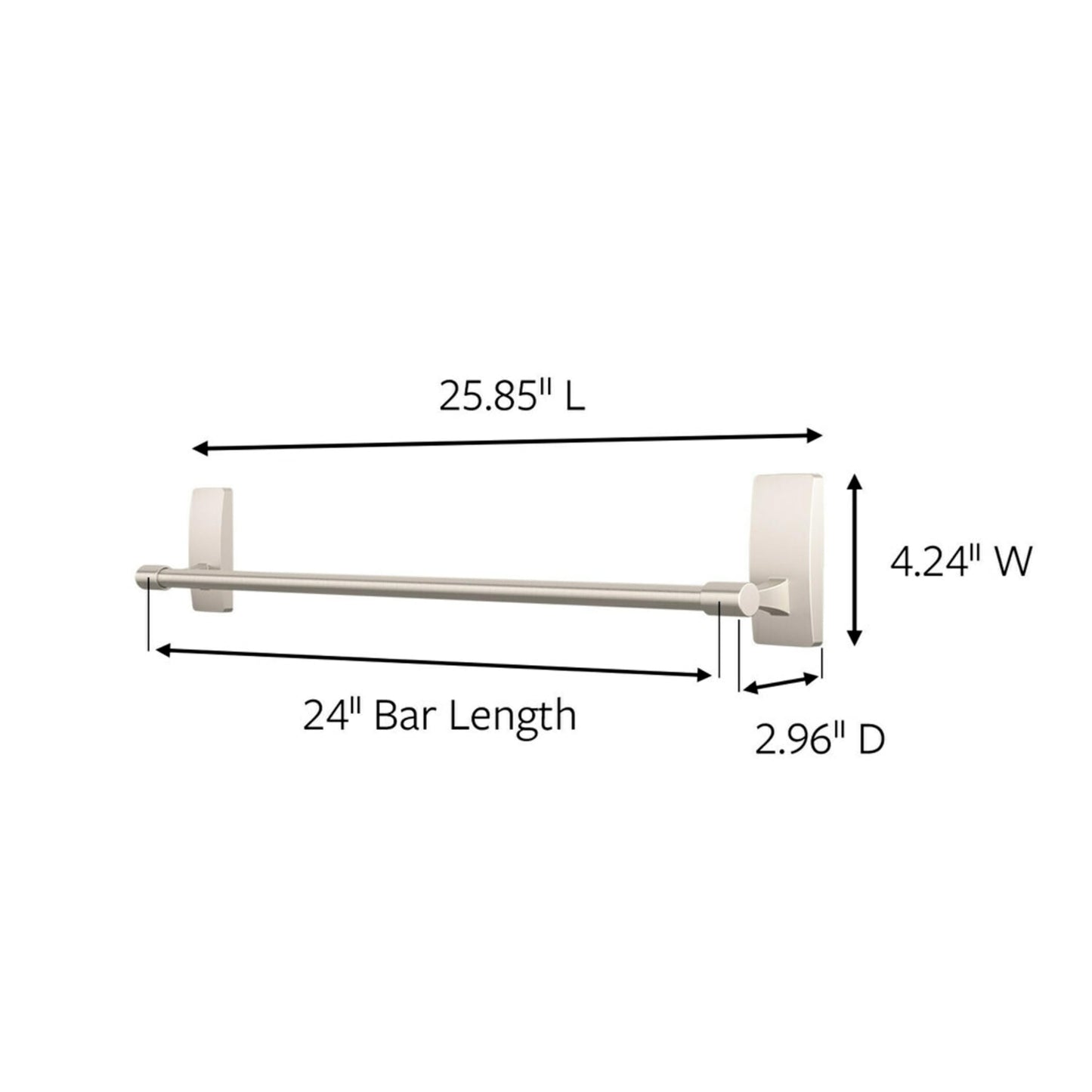 Command™ Bath Satin Nickel Towel Bar BATH51-SN-ESF