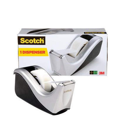 Scotch® Desktop Tape Dispenser, C60-ST, Silver/Black, 12 Each/Case