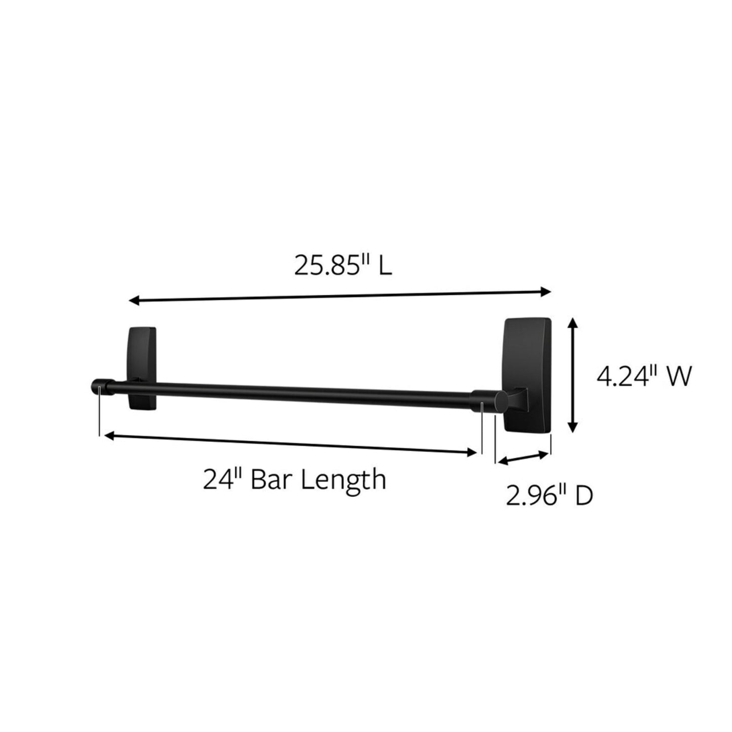 Command™ Bath Matte Black Towel Bar BATH51-MB-ESF
