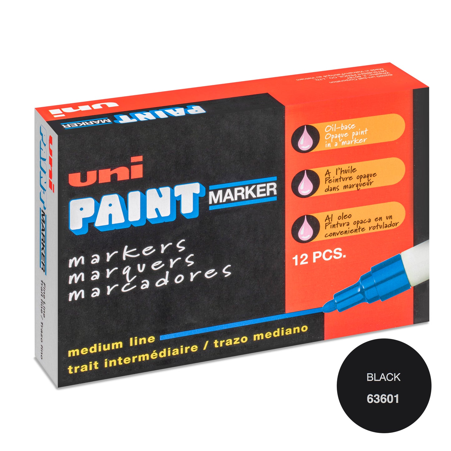 uni® Paint PX-20 Oil-Based Paint Markers, Medium Line (1.8-2.2mm), Black
