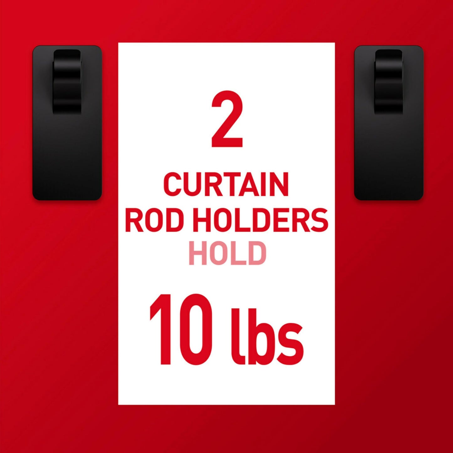 Command™ Matte Black Curtain Rod Hooks 17654MB-2ESF, 2 hooks, 4 strips