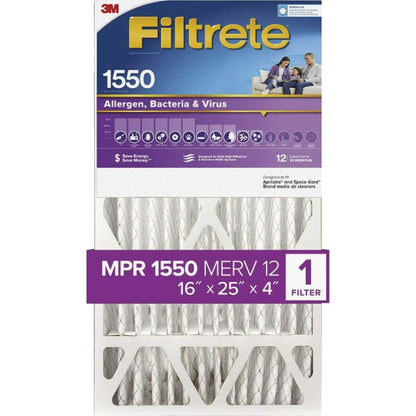 Filtrete™ High Performance Deep Pleat Filter 1550 MPR NDP01-4IN-4, 16 in x 25 in x 4 in (40.6 cm x 63.5 cm x 10.1 cm)