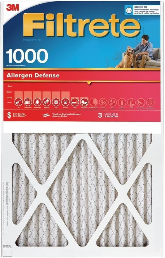 Filtrete™ Electrostatic Air Filter 1000 MPR 9804-2PK-3, 14 in x 25 in x 1 in (35.5 cm x 63.5 cm x 2.5 cm)