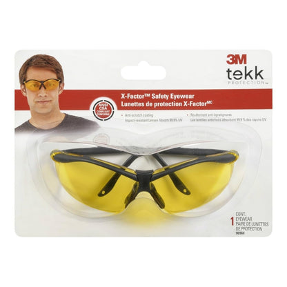 3M™ Safety Eyewear Anti-Scratch, 90966H1-C, Black, Amber Lens, 12/case