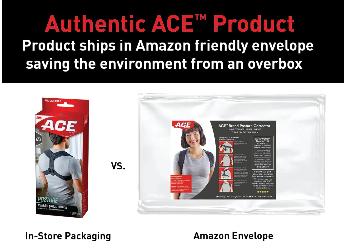 ACE™ Posture Corrector 208620-SIOC, One Size, Adjustable
