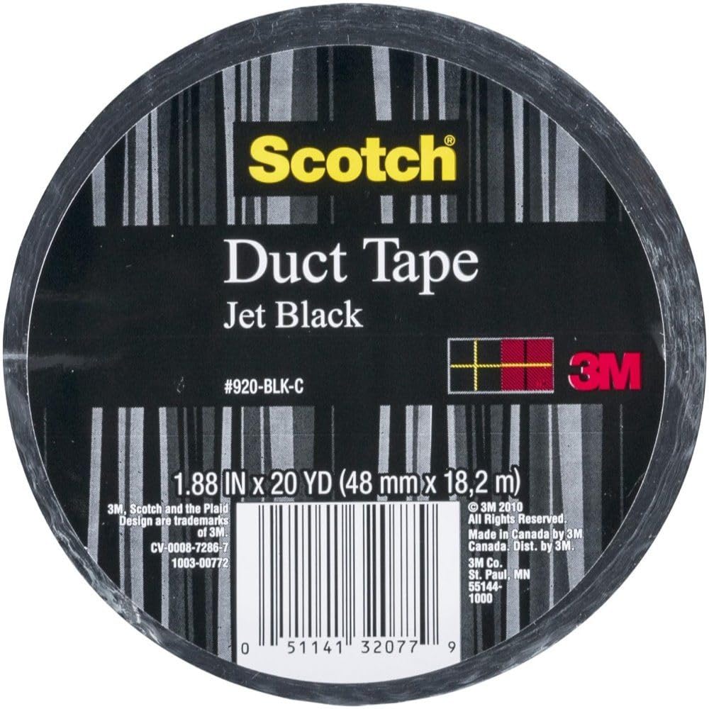 Scotch® Duct Tape 920-BLK-C, 1.88 in x 20 yd (48 mm x 18,2 m), Black