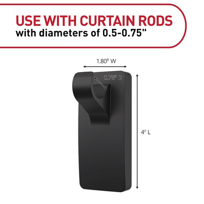 Command™ Matte Black Curtain Rod Hooks 17654MB-2ESF, 2 hooks, 4 strips
