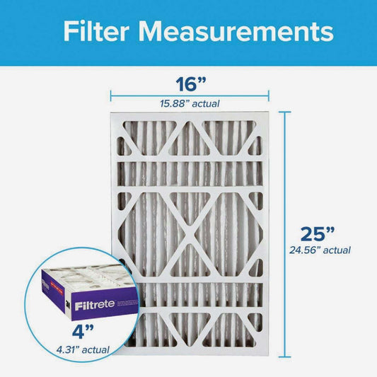Filtrete™ High Performance Deep Pleat Filter 1550 MPR NDP01-4IN-4, 16 in x 25 in x 4 in (40.6 cm x 63.5 cm x 10.1 cm)