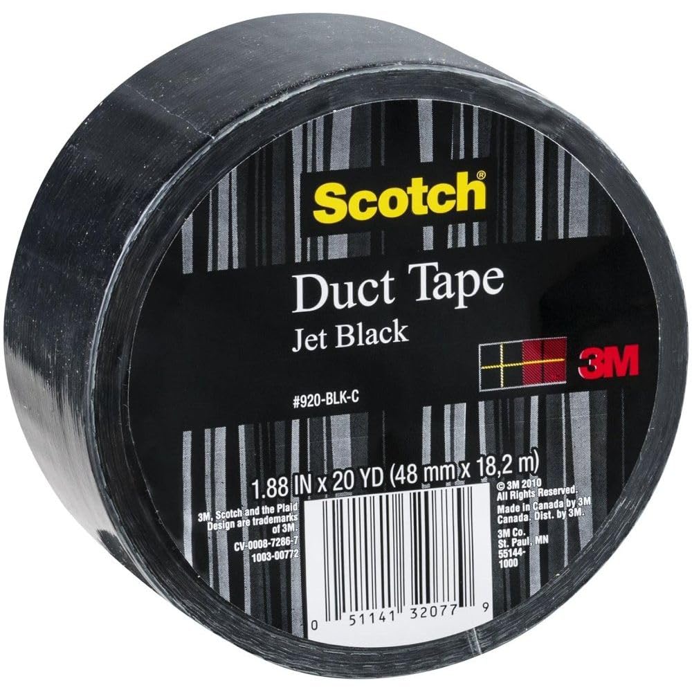 Scotch® Duct Tape 920-BLK-C, 1.88 in x 20 yd (48 mm x 18,2 m), Black