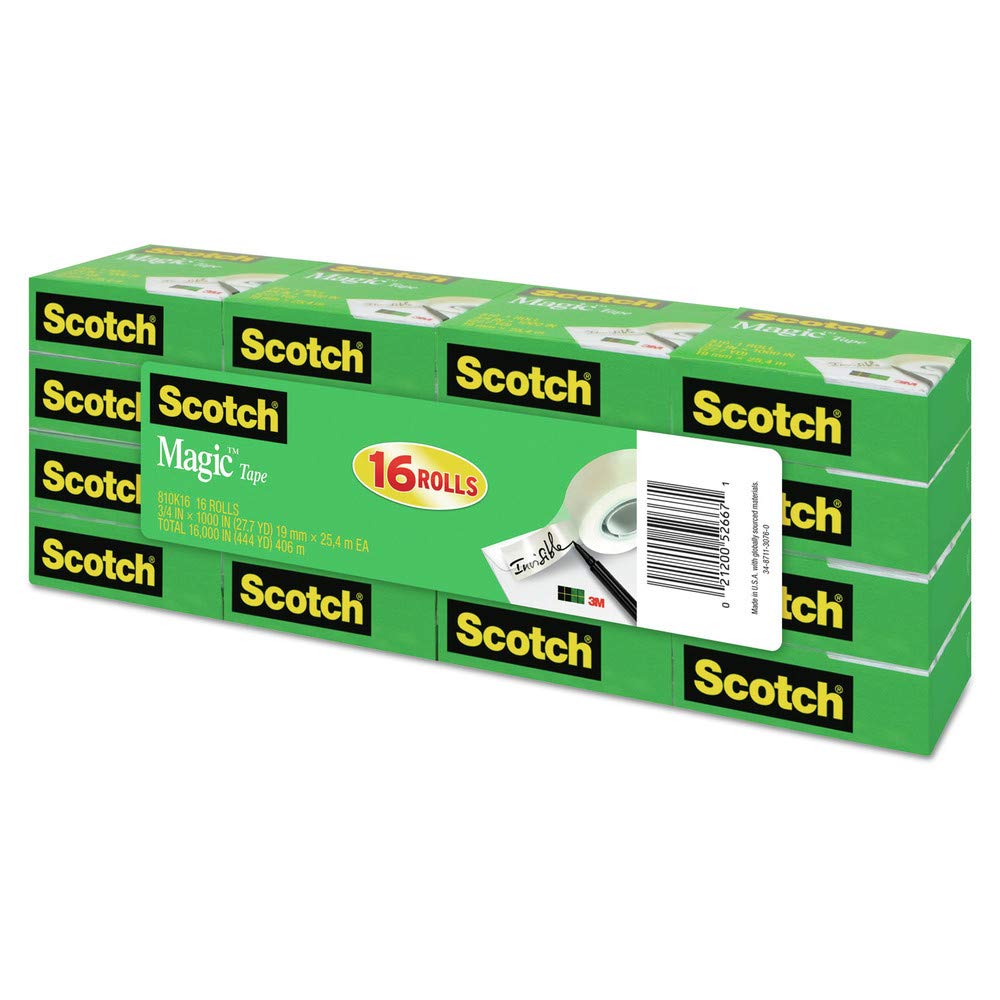 Scotch® Magic™ Tape 810K16, 3/4 In X 1000 In (19 mm X 25,4 M)