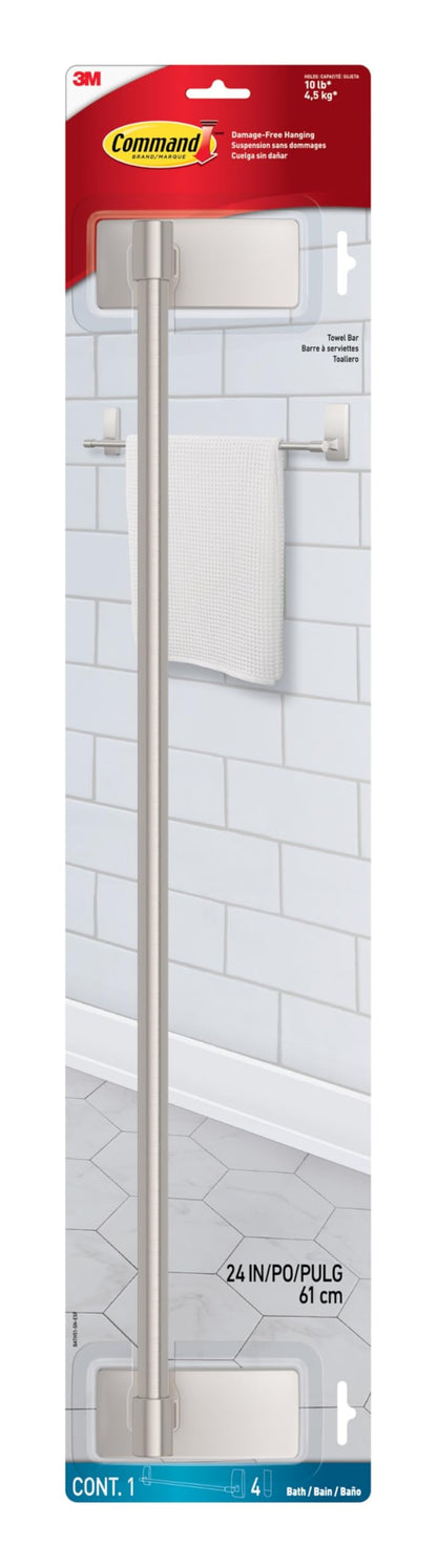 Command™ Bath Satin Nickel Towel Bar BATH51-SN-ESF