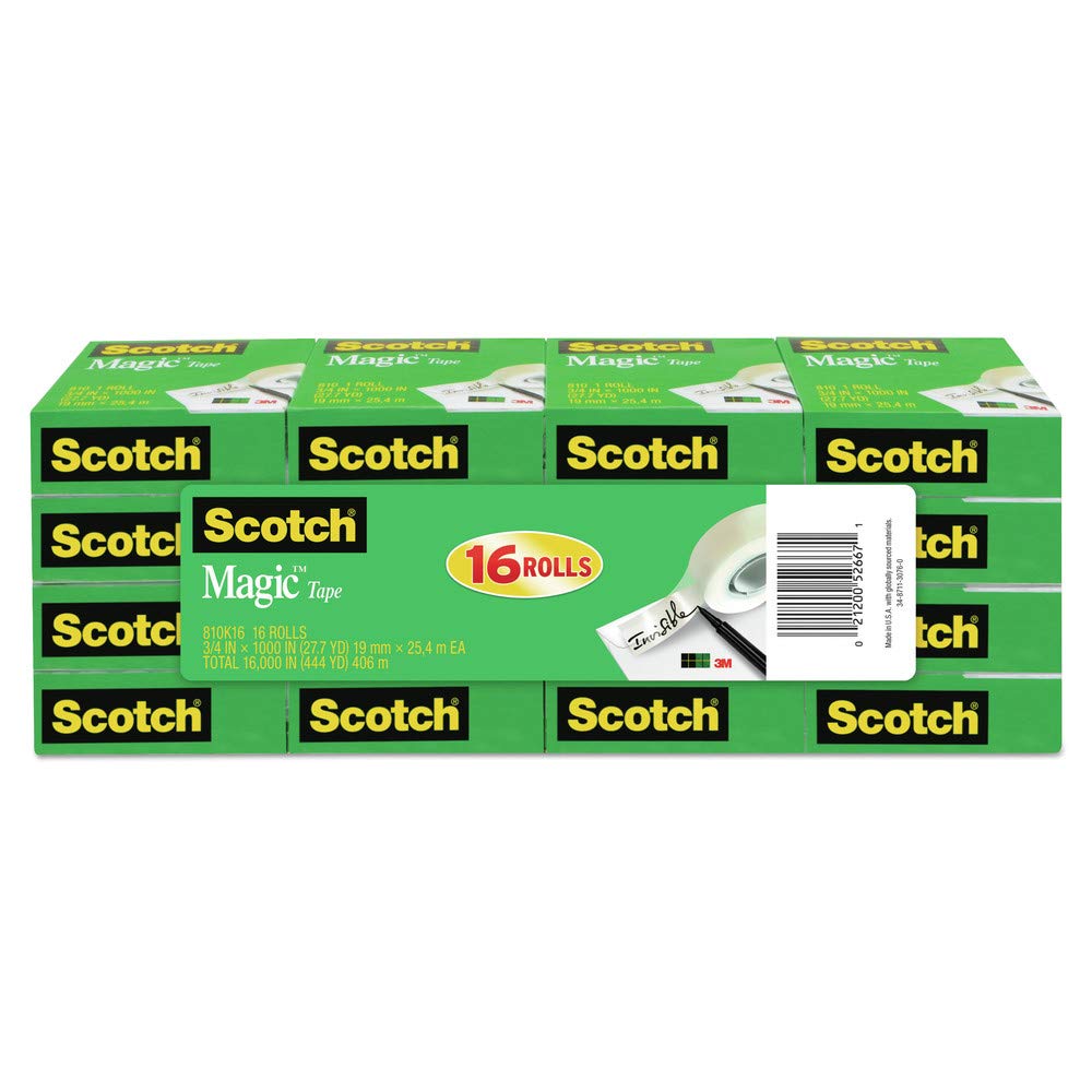 Scotch® Magic™ Tape 810K16, 3/4 In X 1000 In (19 mm X 25,4 M)