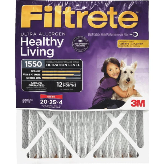 Filtrete™ Ultra Allergen Reduction Deep Pleat Filter NDP03-4S-4, 20 in x 25 in x 4 in, 1/Pack, 4/case