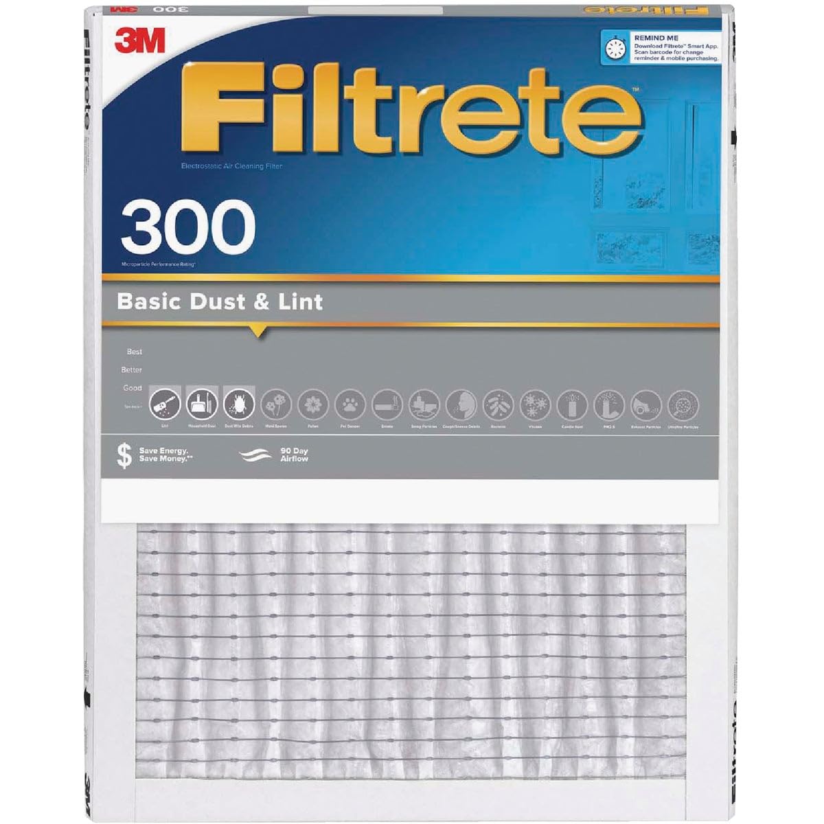Filtrete™ Dust Reduction Filter 300-4, MPR 300, 16 in x 20 in x 1 in (40,6 cm x 50,8 cm x 2,5 cm), 4/case