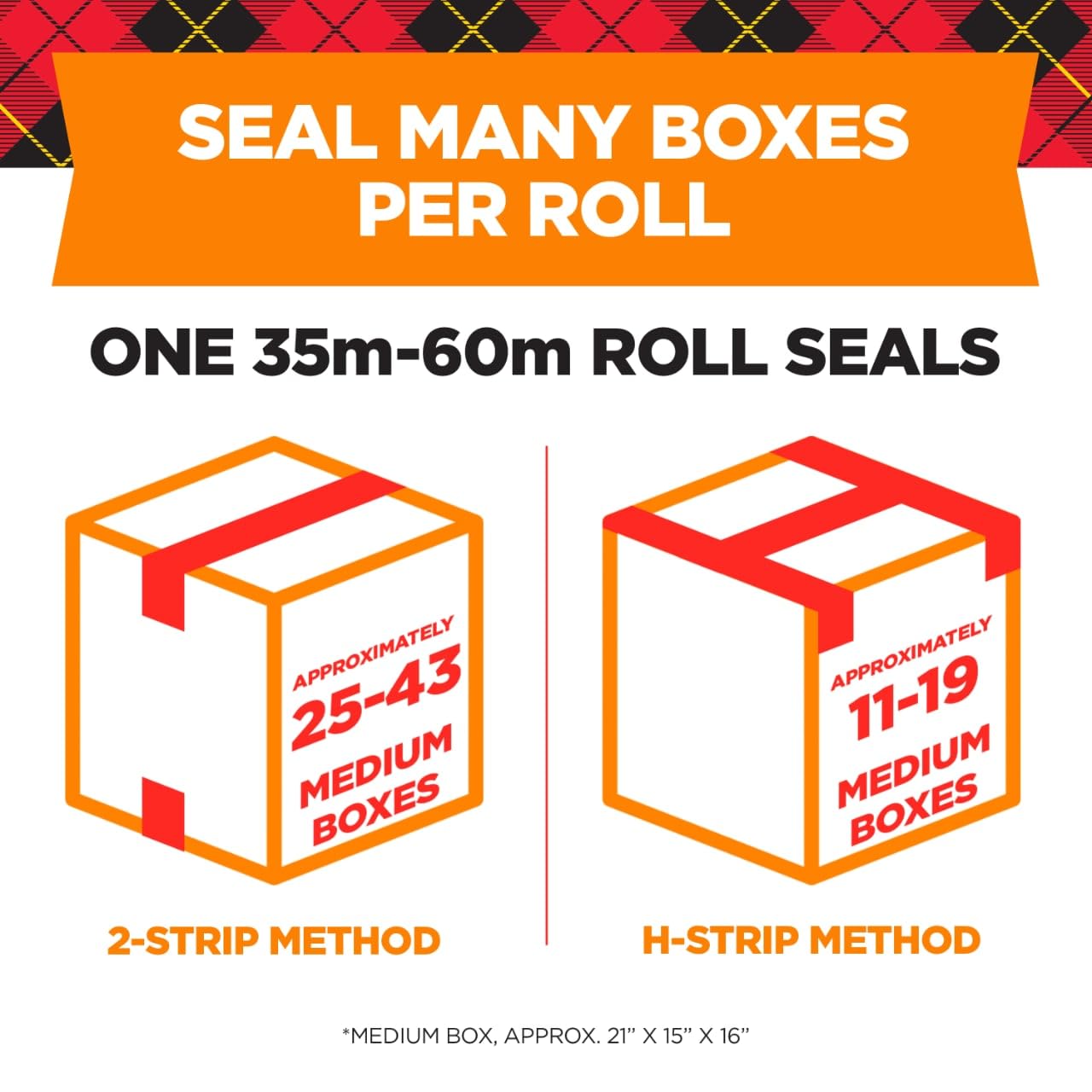 Scotch® Storage Packaging Tape 3650-LR2-6GC, 1.88 in 54.6 yd (48 mm x 50 m)