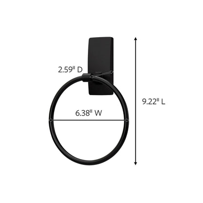 Command™ Bath Matte Black Towel Ring BATH52-MB-ESF