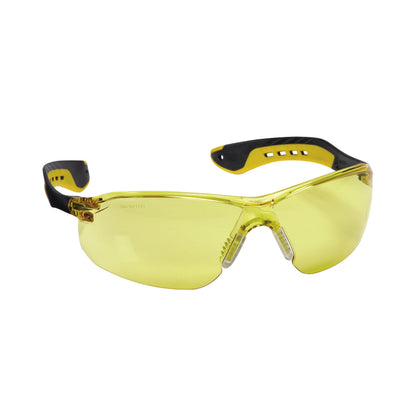 3M™ Flat Temple Eyewear Anti-Scratch, 47013H1-DC, Black/Yellow, Amber Lens, 6/case
