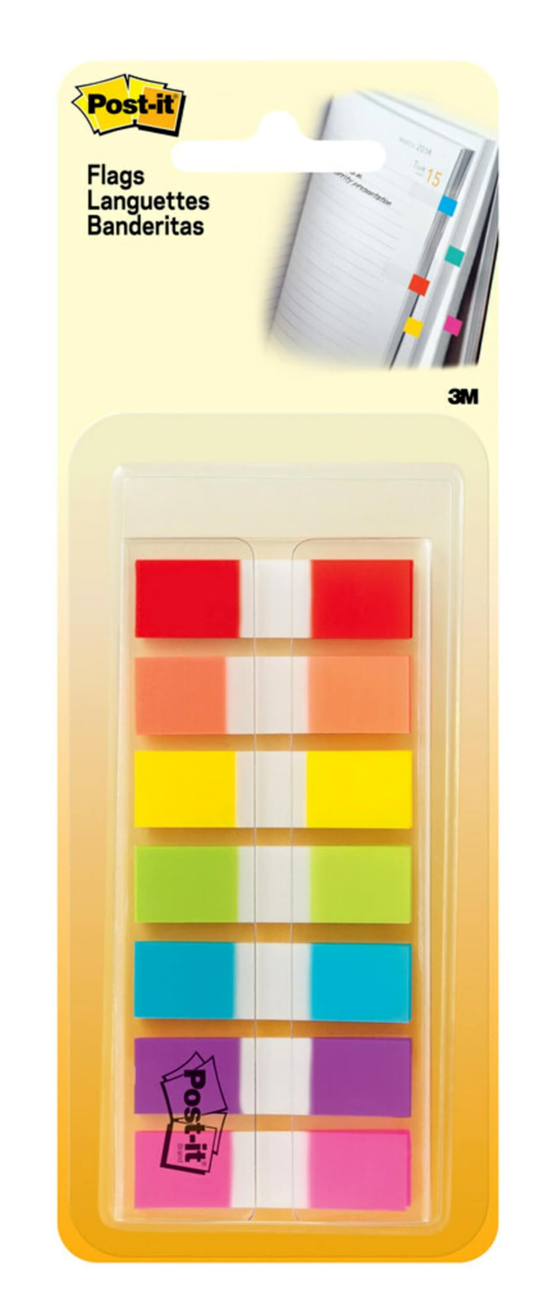 Post-it® Flags 683-7CF, 0.47 in x 1.7 in (11.9 mm x 43.2 mm)