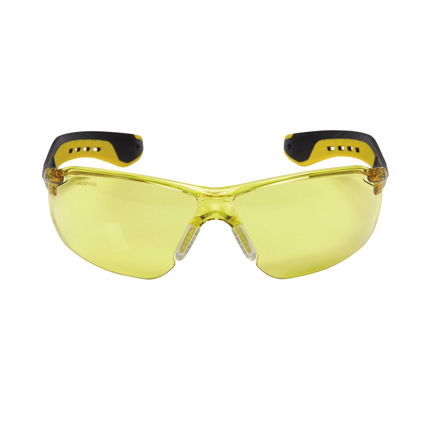 3M™ Flat Temple Eyewear Anti-Scratch, 47013H1-DC, Black/Yellow, Amber Lens, 6/case