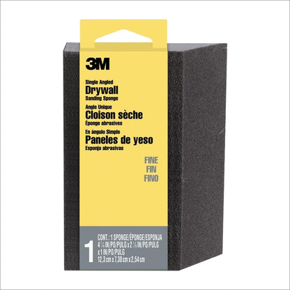 3M™ Drywall Sanding Sponge CP-042, Single Angle, 2 7/8 in x 4 7/8 in x 1 in, Fine, 1/pk, 24 ea/cs