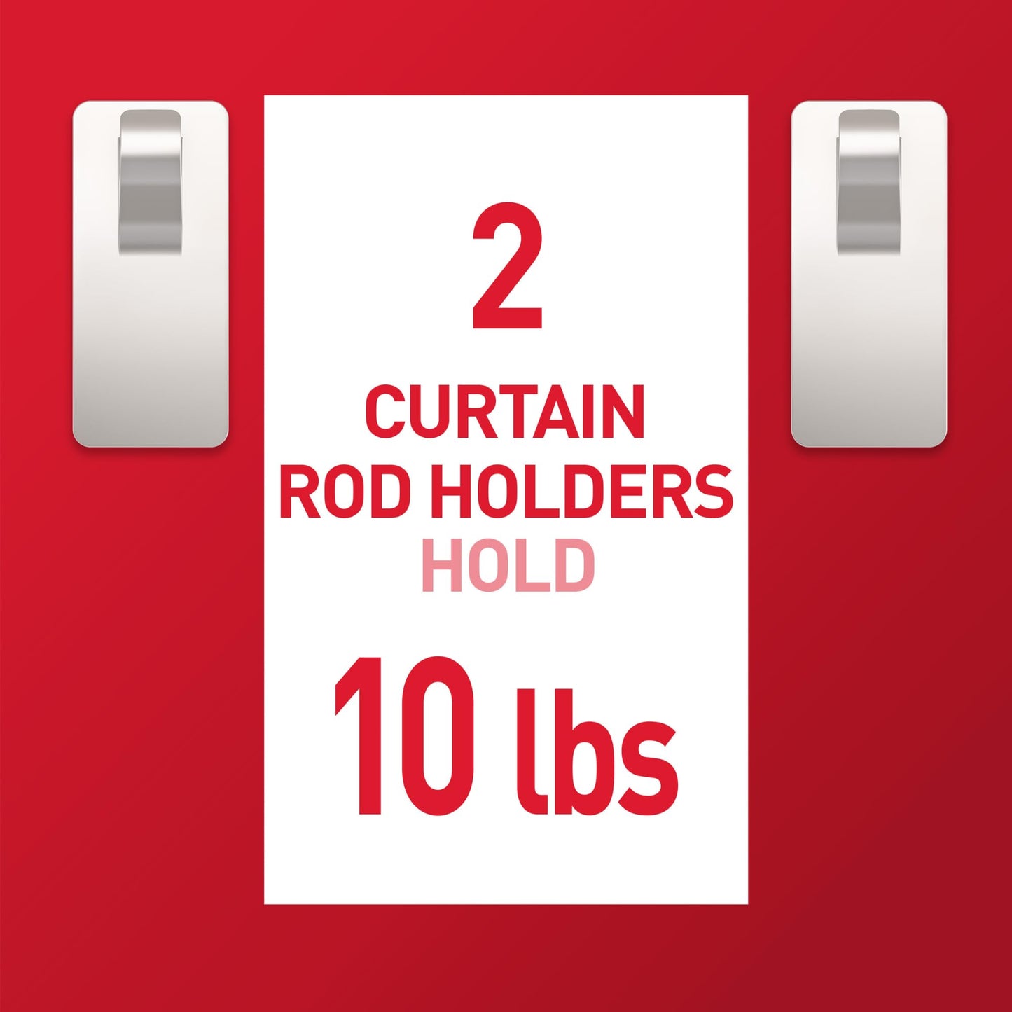 Command™ White Curtain Rod Hooks 17654-2ESF, 2 hooks, 4 strips